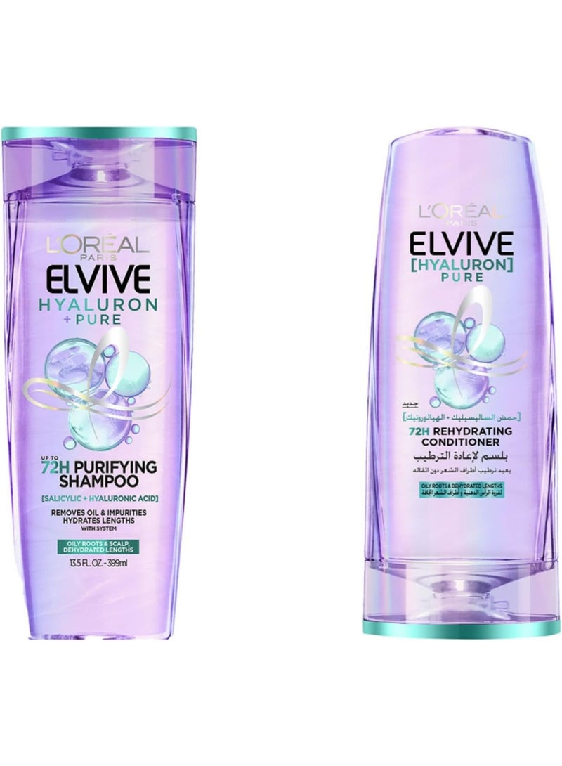 لوريال باريس شامبو إلفيف هيالورون بيور المنقي للشعر الدهني 400 مل - Image 1